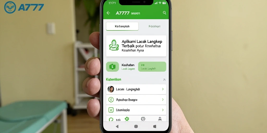 Antarmuka A7777 yang intuitif untuk melacak langkah dengan mudah.