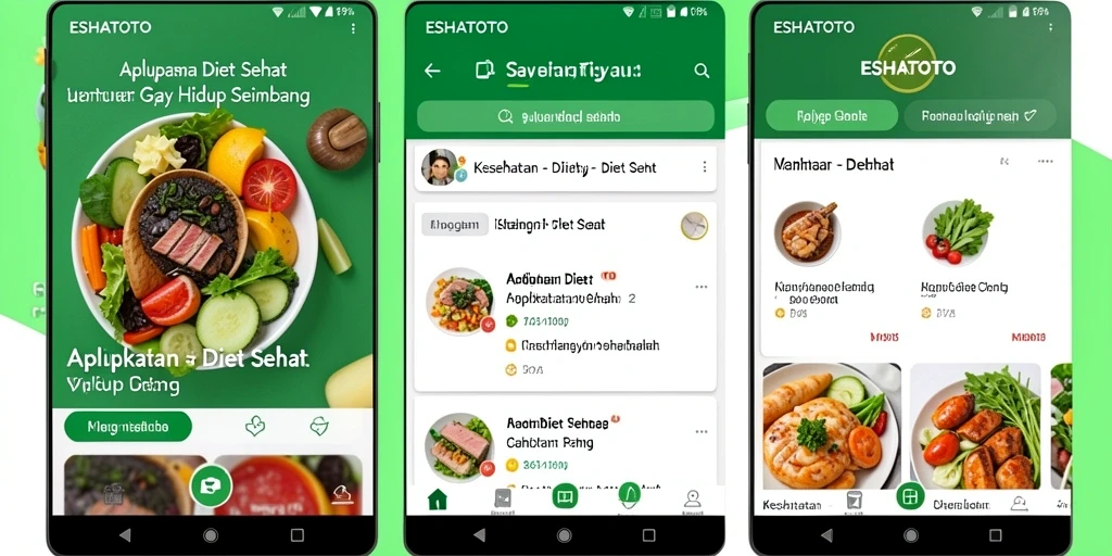 Tampilan antarmuka ESHATOTO untuk Diet Sehat yang intuitif.
