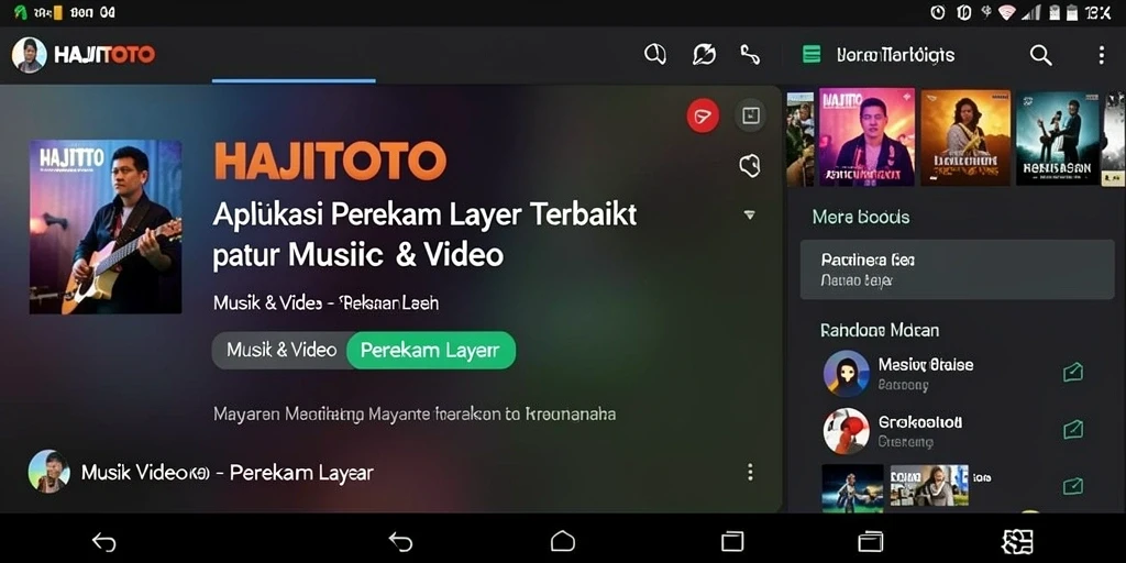 Antarmuka HAJITOTO saat merekam layar dengan jelas.