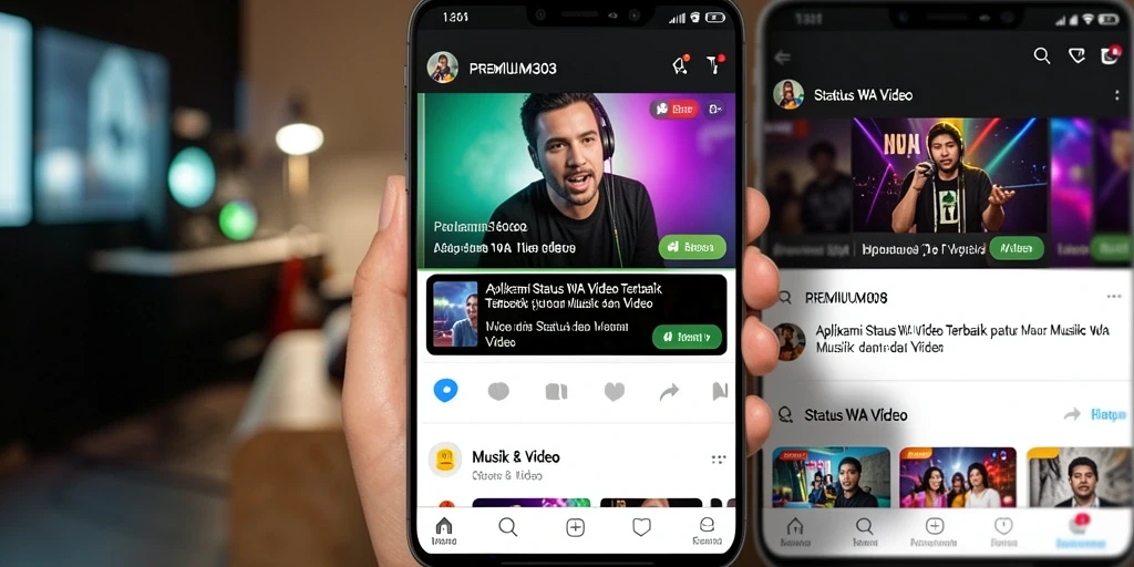Tampilan antarmuka PREMIUM303 untuk Status WA Video yang menarik.