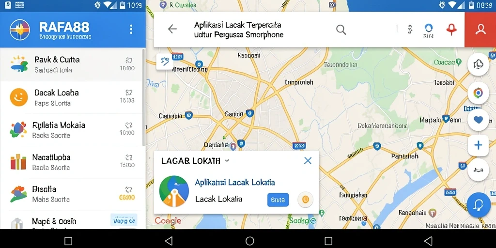 Antarmuka RAFA88 menampilkan fungsi pelacakan lokasi secara real-time.