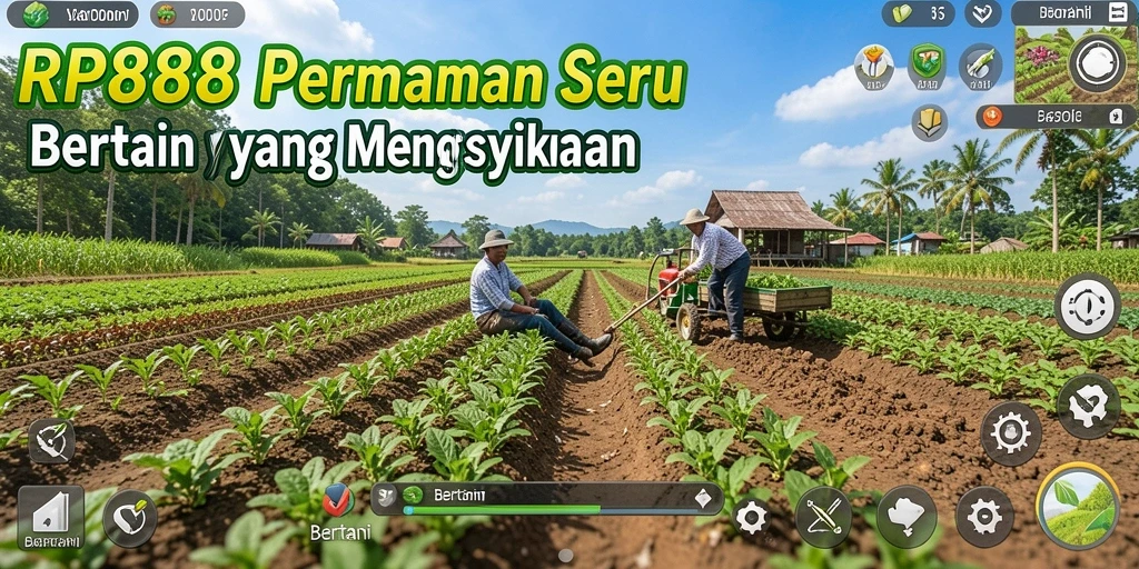 Tampilan UI RP888 yang menarik dan fungsional untuk bertani.