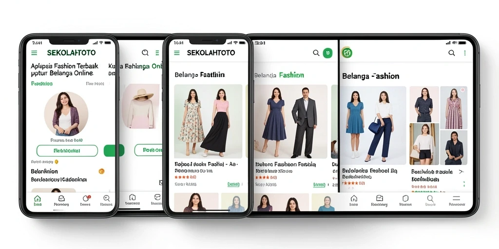 Tampilan antarmuka pengguna SEKOLAHTOTO dengan berbagai pilihan fashion.