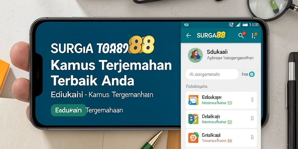 Antarmuka SURGA88 yang menarik dan fungsional untuk Kamus Terjemahan.