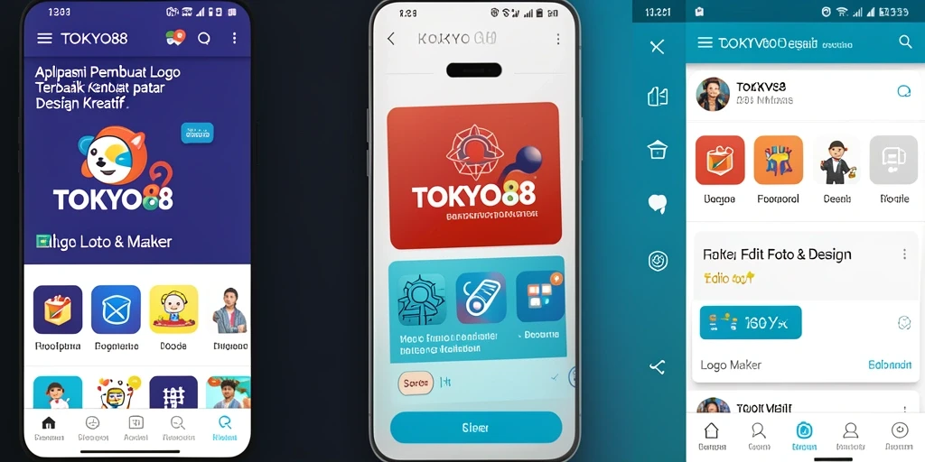 Antarmuka TOKYO88 yang intuitif untuk pembuat logo.